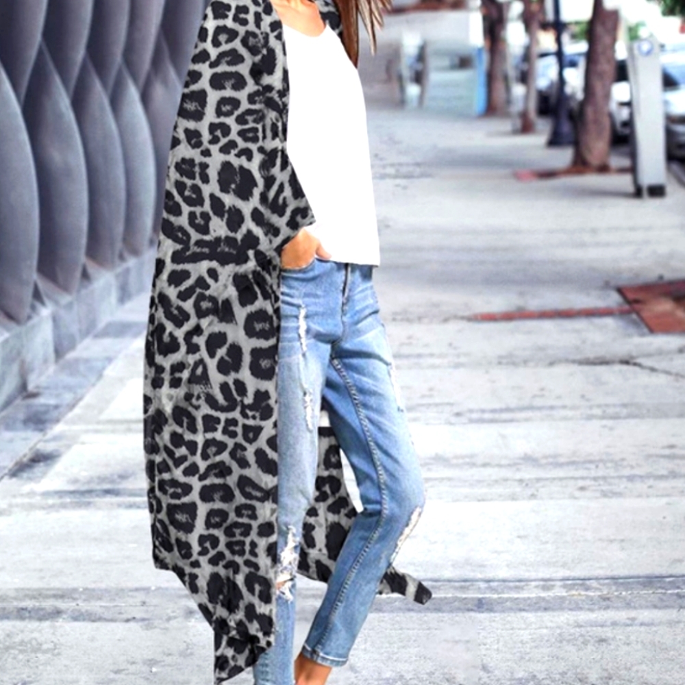 Leopard Print Duster | size: L